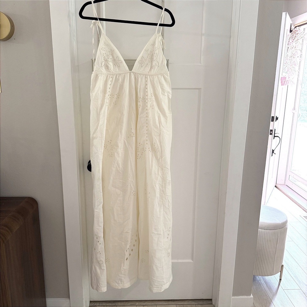 Free People Sorrento Stroll White Eyelet Cotton Maxi Dress S NWT* Boho Bridal
